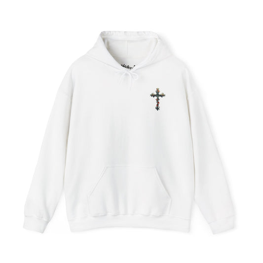 Floral Cross Heavy Blend™ Hooded Sweatshirt