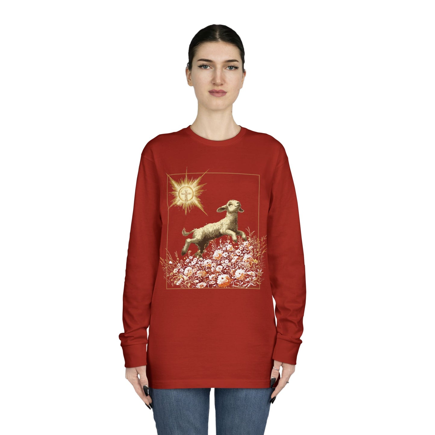 Gamboling Lamb – “Lambs of Light” Long Sleeve Crewneck Tee