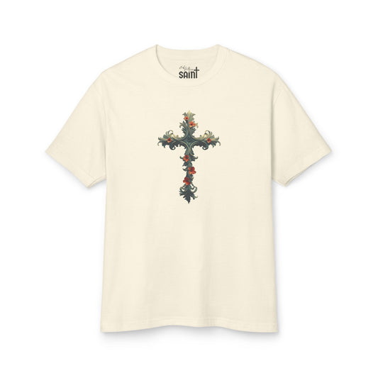 Floral Cross Vector Design T-Shirt