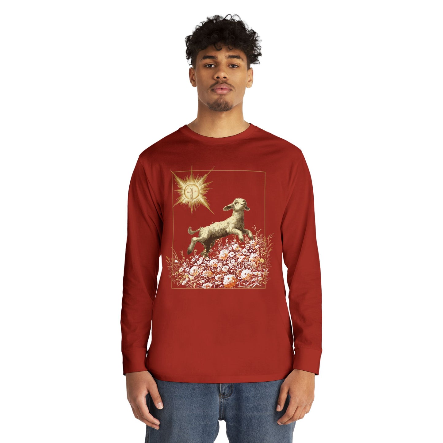 Gamboling Lamb – “Lambs of Light” Long Sleeve Crewneck Tee