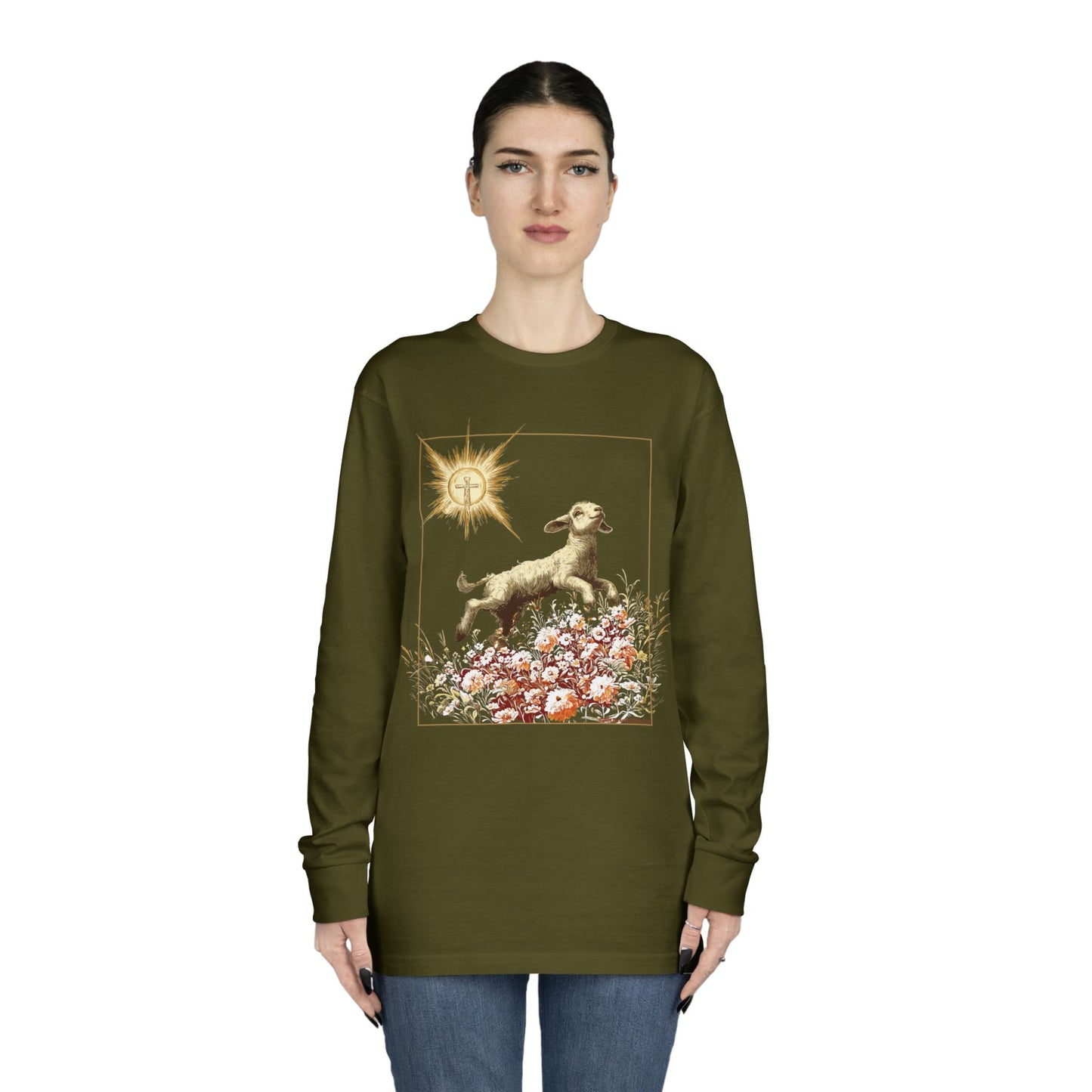 Gamboling Lamb – “Lambs of Light” Long Sleeve Crewneck Tee