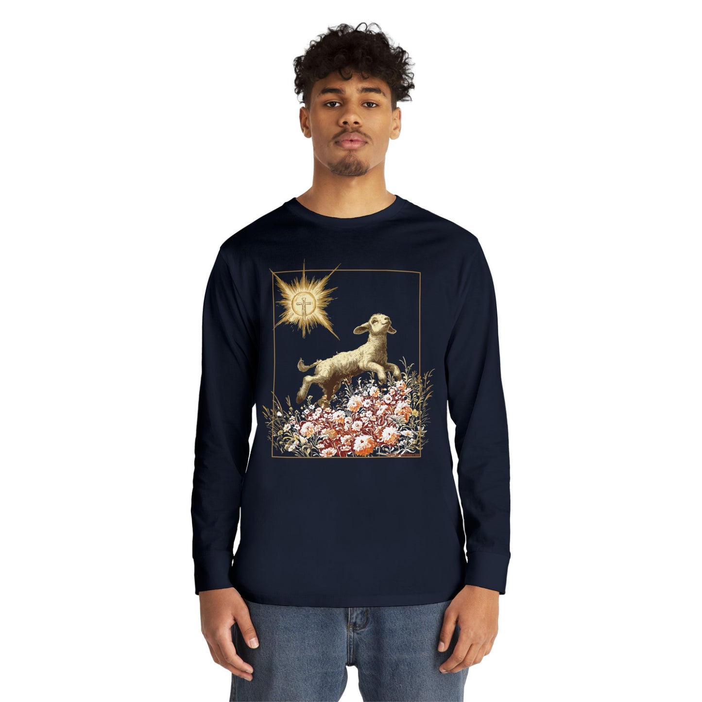 Gamboling Lamb – “Lambs of Light” Long Sleeve Crewneck Tee